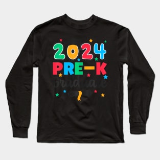 Class 2024 Pre-K Graduate Preschool Graduation Kids Summer Long Sleeve T-Shirt